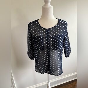 Papermoon Navy and White Polka Dot blouse